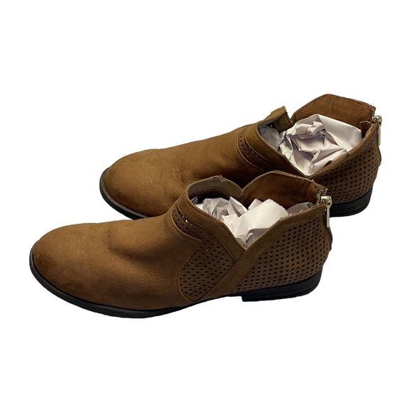 Kenneth Cole Reaction Wild South Girls Caramel Side Way Low Heel Ankle Bootie 4 - Picture 3 of 7